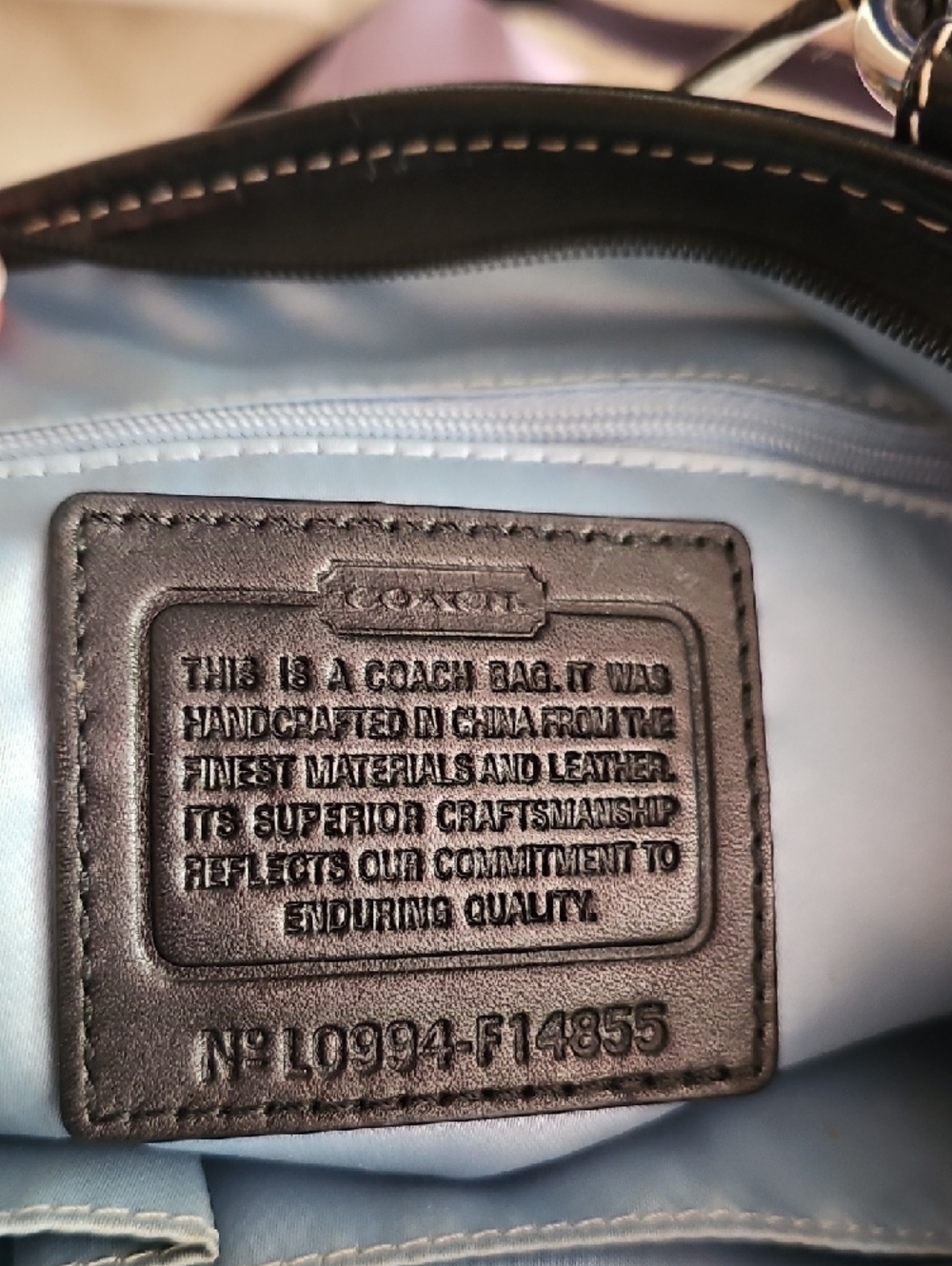 Coach Beige and Black Script & Carriage Shoulder Bag - Picture 7 of 12